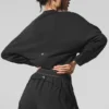 Kort Sway-genser med rund hals – svart
