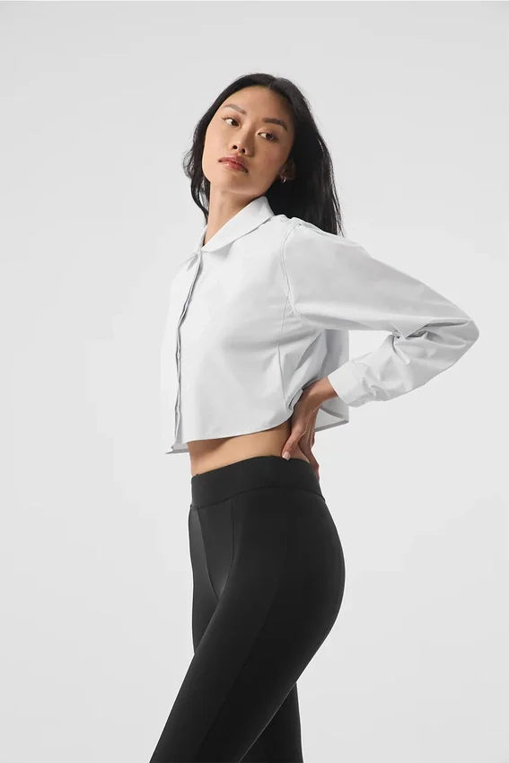 Kort «Take Me Out»-skjorte med knapper – hvit