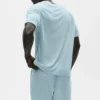 Kortermet T-skjorte i linjersey – Seaside Blue