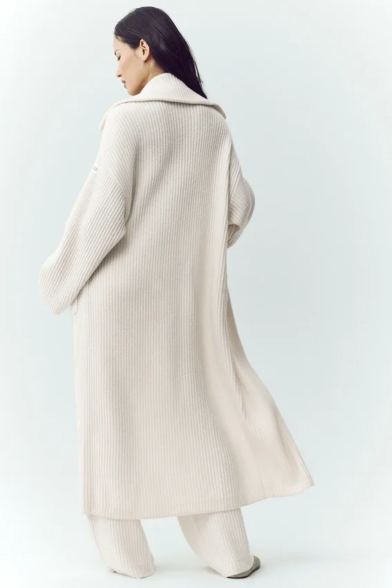 Lang kashmircardigan «Northstar» – elfenben