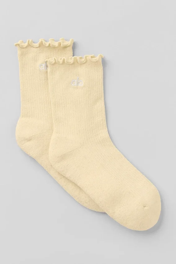 Lettuce Edge-sokker for kvinner – Candlelight Yellow