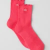 Lettuce Edge-sokker for kvinner – Candy Red