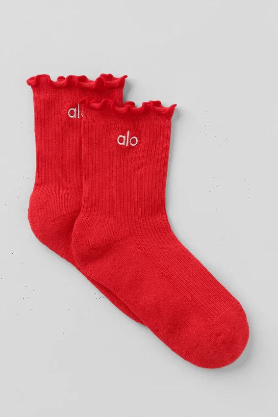 Lettuce Edge-sokker for kvinner – knallrød