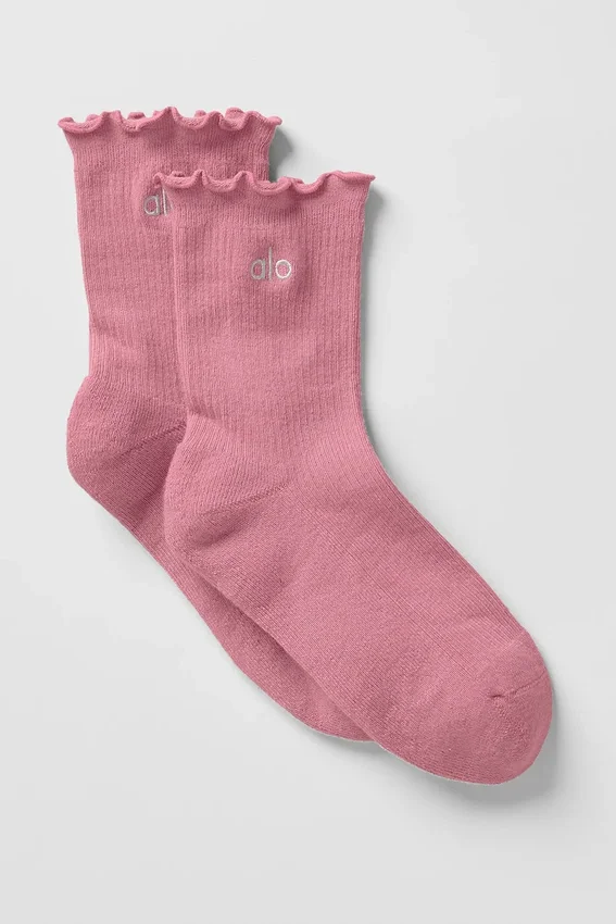 Lettuce Edge-sokker for kvinner – rosa villrose