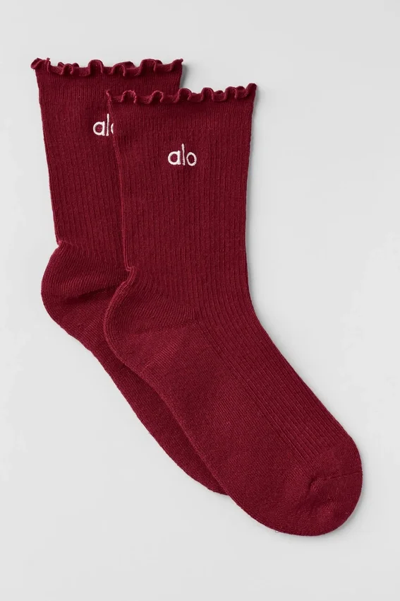 Lettuce Edge-sokker for kvinner – Summer Romance Red