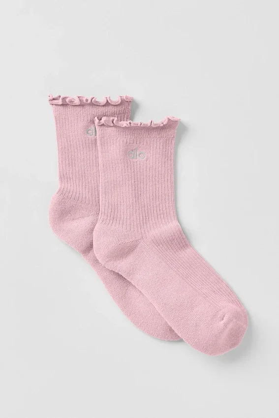Lettuce Edge-sokker for kvinner – Vintage Pink