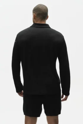 Lin-jersey Coastal langermet genser – svart