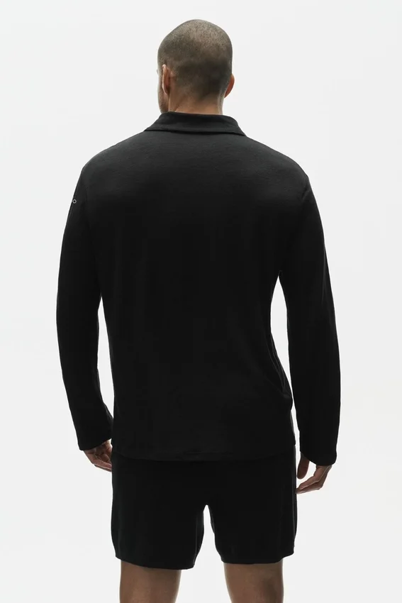 Lin-jersey Coastal langermet genser – svart