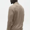 Lin-jersey «Coastal» langermet skjorte med knapper – Gravel