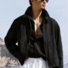 Linen Days Full Zip Jakke – Black