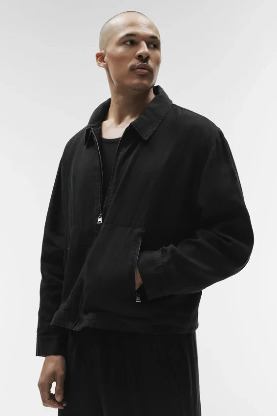Linen Days Full Zip Jakke – Black
