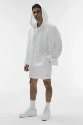 Linen Days Hettegenser med knapper – Hvit