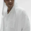 Linen Days Hettegenser med knapper – Hvit