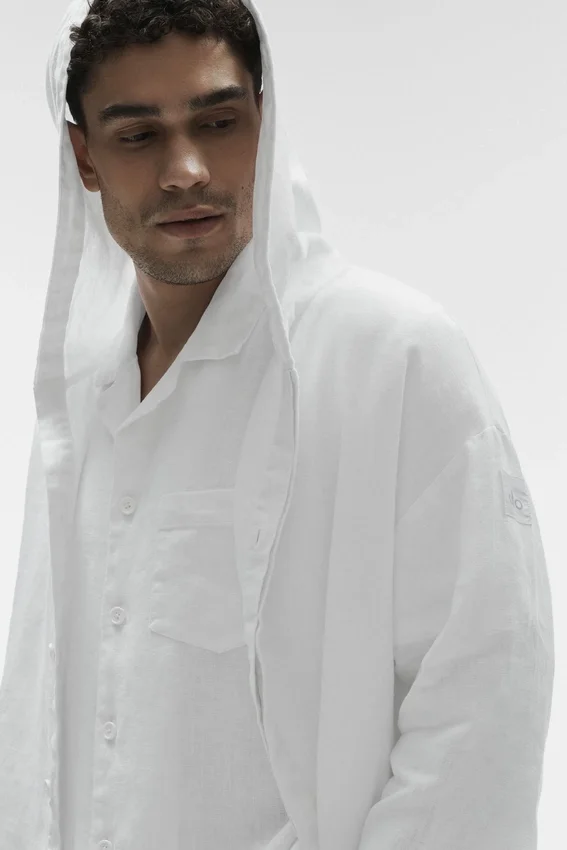 Linen Days Hettegenser med knapper – Hvit