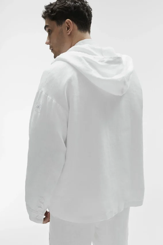 Linen Days Hettegenser med knapper – Hvit