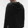 Linen Days hettegenser med knapper – svart