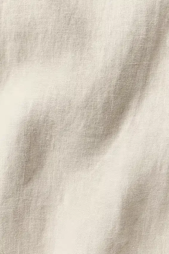 Linen Days kortærmet skjorte med knapper – Bone