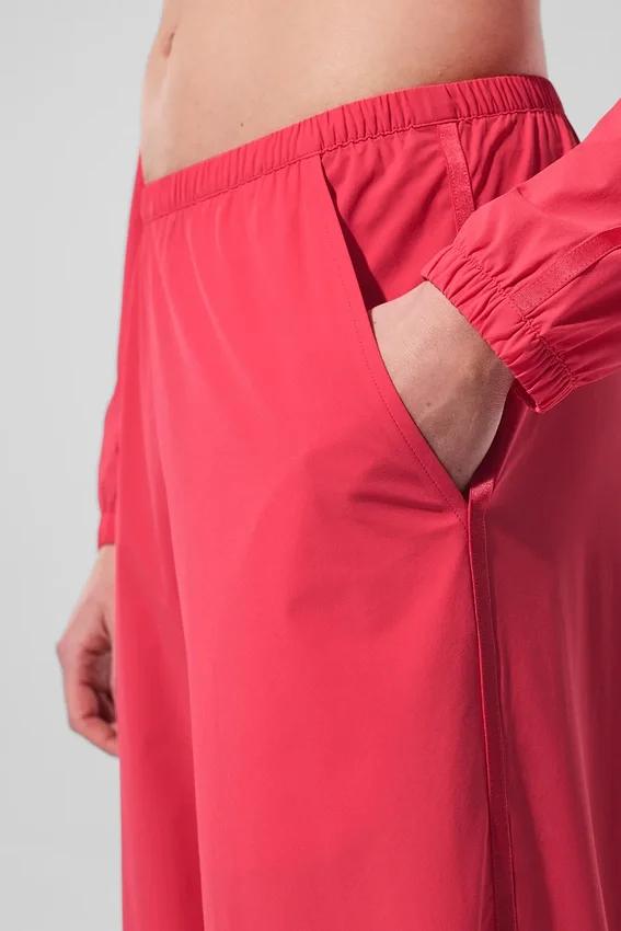 Luftige bukser med vide ben (lang) – Candy Red
