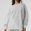 Make Waves-genser med rund hals – Athletic Heather Grey Tonal