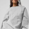Make Waves-genser med rund hals – Athletic Heather Grey Tonal