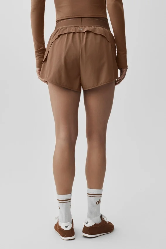 Match Point-shorts – solkysset brun