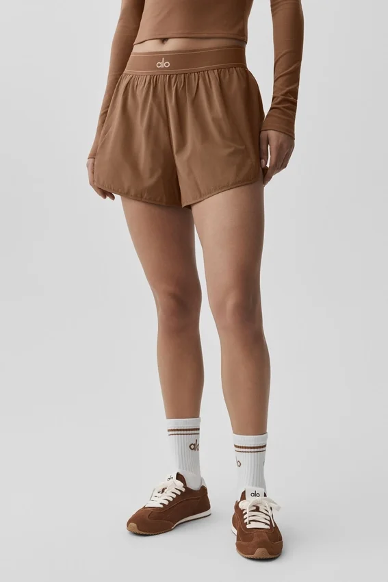 Match Point-shorts – solkysset brun