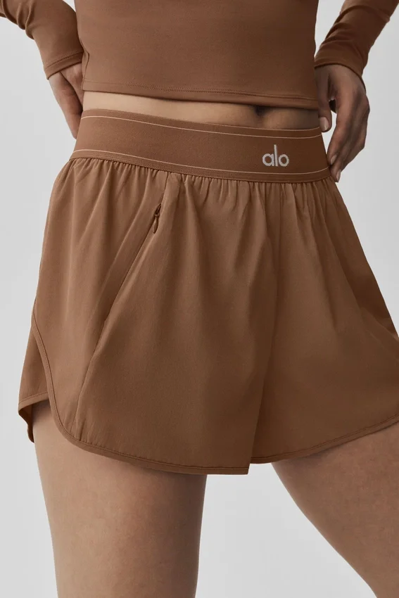 Match Point-shorts – solkysset brun