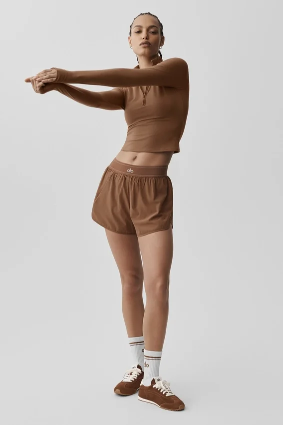 Match Point-shorts – solkysset brun