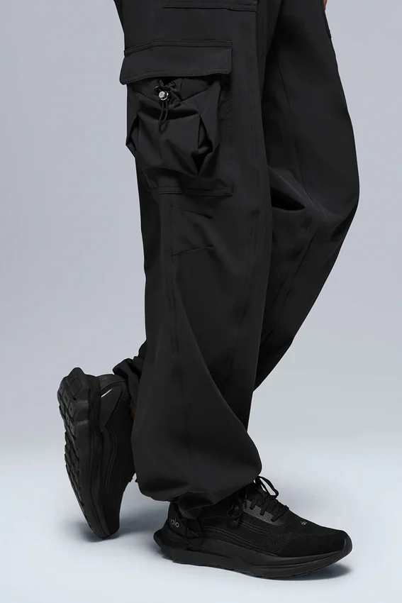 Megastar-cargobukser med lav midje – svart