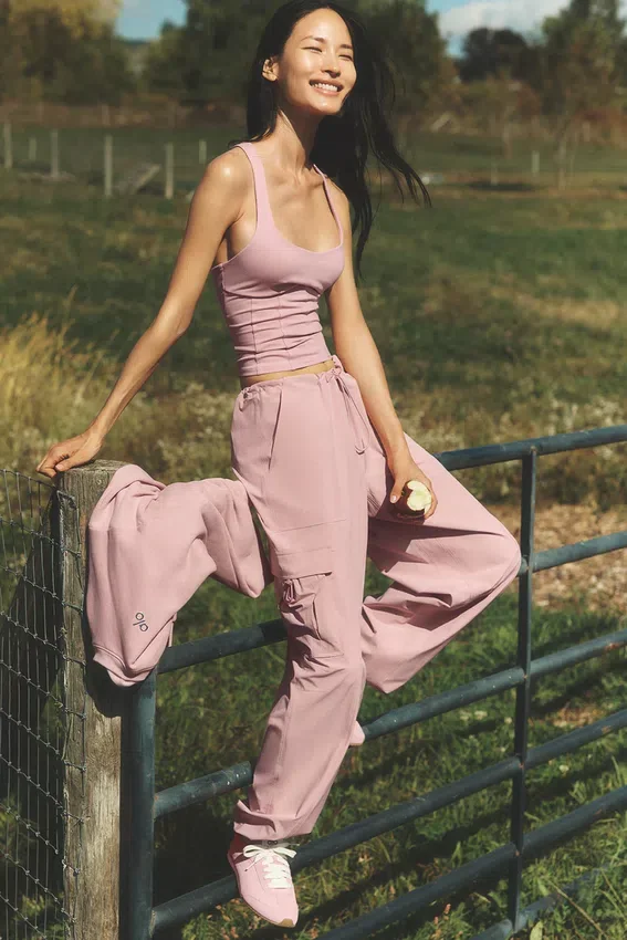 Megastar-cargobukser med lav midje – Vintage Pink