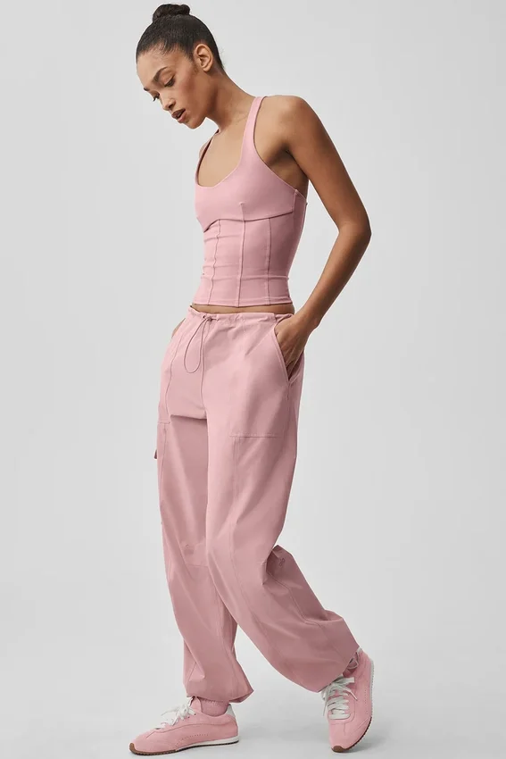 Megastar-cargobukser med lav midje – Vintage Pink