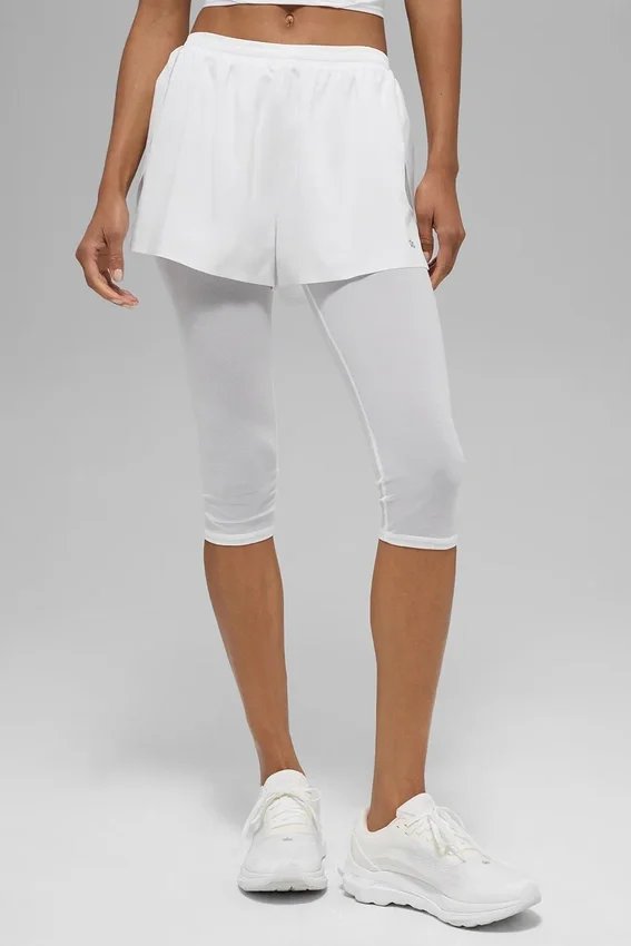 Mesh Front Runner 2-i-1-shorts – hvit