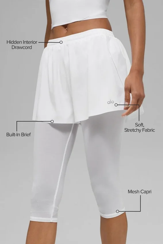 Mesh Front Runner 2-i-1-shorts – hvit