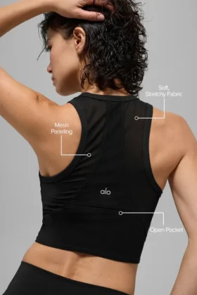 Mesh Front Runner-tanktop – svart