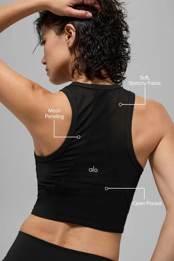 Mesh Front Runner-tanktop – svart