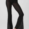 Mesh High-Waist Flicker-bukser – svart