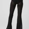 Mesh High-Waist Flicker-bukser – svart
