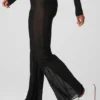 Mesh High-Waist Flicker-bukser – svart