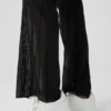 Mesh High-Waist Flicker-bukser – svart