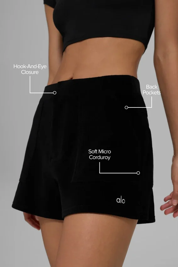 Micro Corduroy on Duty Shorts – svart