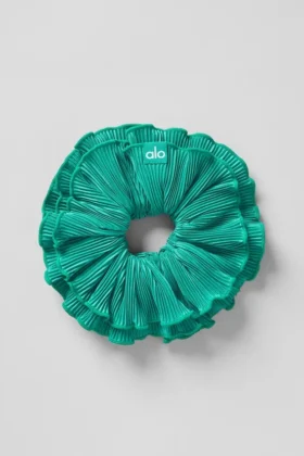 Micro Plisse Oversize Scrunchie – Grangrønn