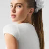 Micro Plisse Oversize-scrunchie – hvit