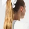 Micro Plisse Oversize-scrunchie – hvit