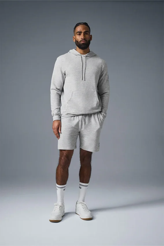 Micro Waffle Fast Break-hettegenser – Athletic Heather Grey