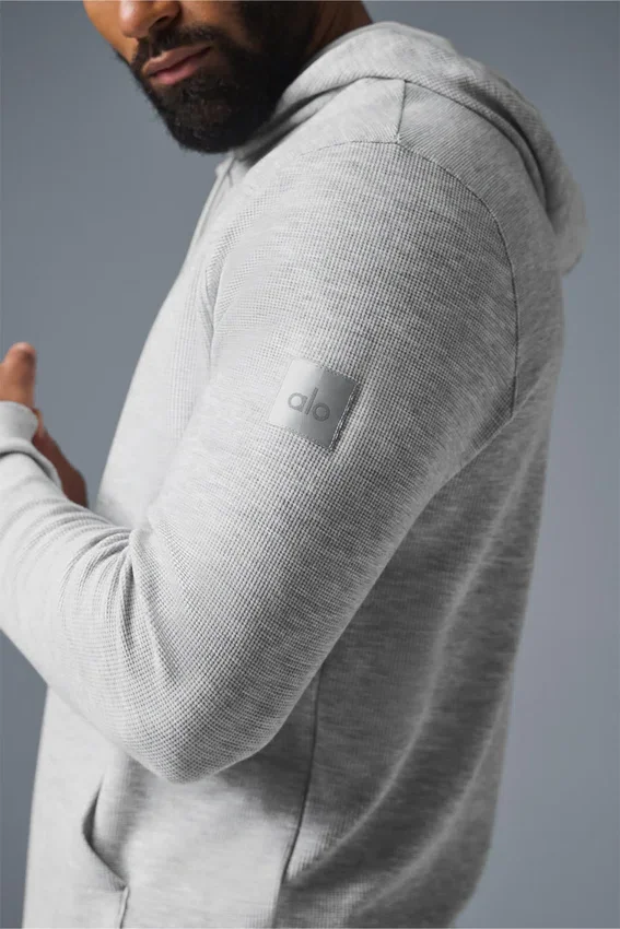 Micro Waffle Fast Break-hettegenser – Athletic Heather Grey