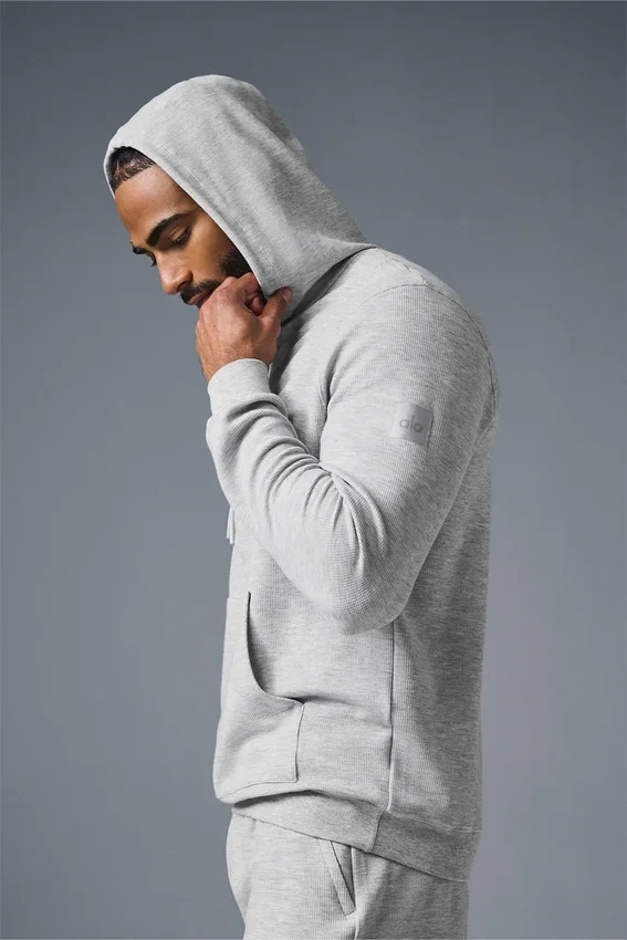 Micro Waffle Fast Break-hettegenser – Athletic Heather Grey
