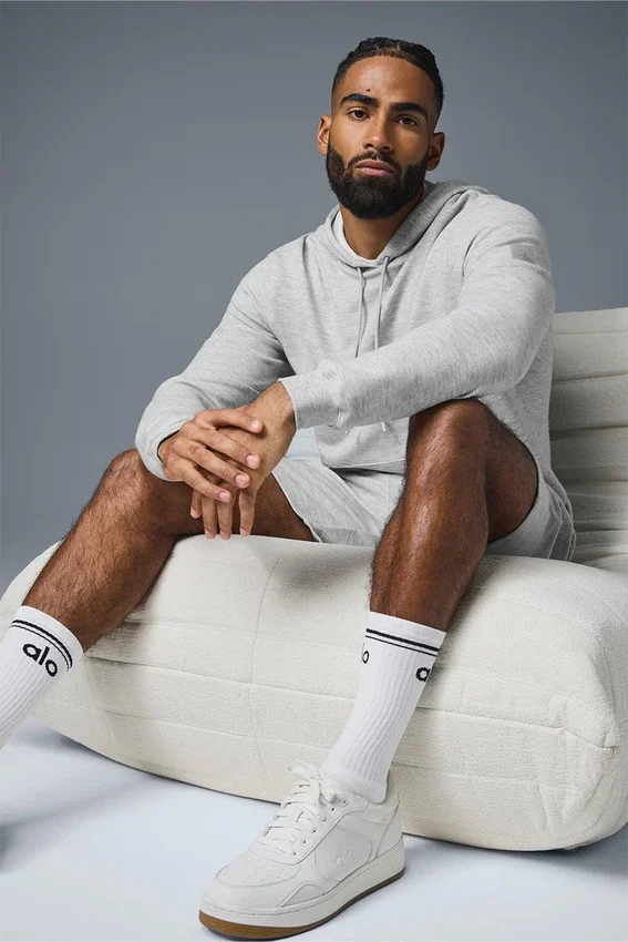 Micro Waffle Fast Break-hettegenser – Athletic Heather Grey
