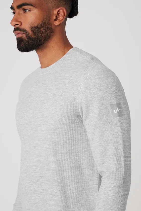 Micro Waffle Fast Break langermet T-skjorte – Athletic Heather Grey