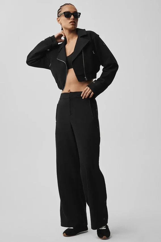 Mid-Rise Cosmopolitan Snap Bukser – svart