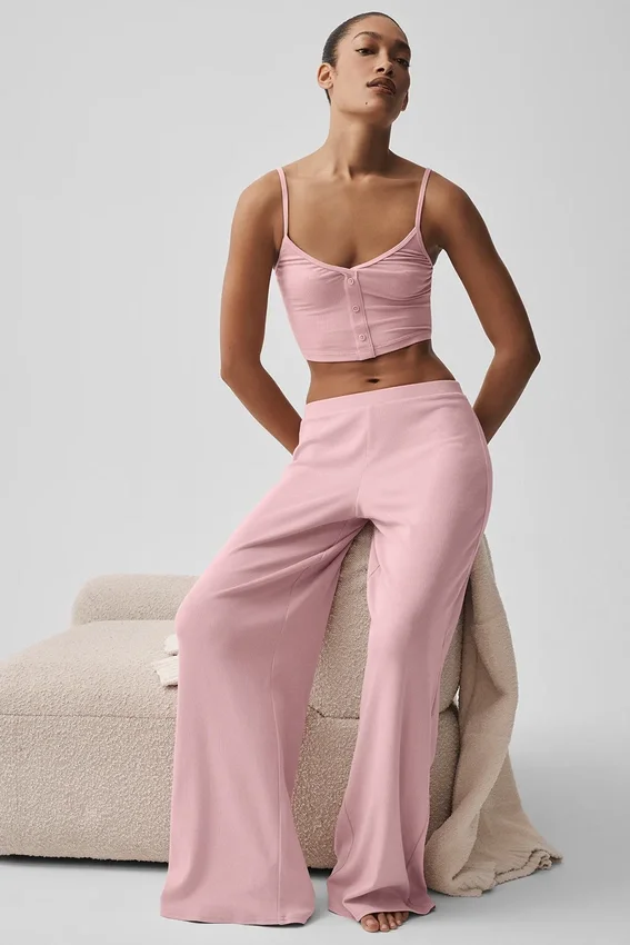 Mid-Rise Dreamlight Straight Bukser – Vintage Pink